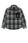 Moncler Black Shirt For Boy With Logo In Multi