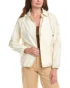 Moncler White Down Jacket With Logo Patch On The Sleeve In Tech Fabric Man In Neutral