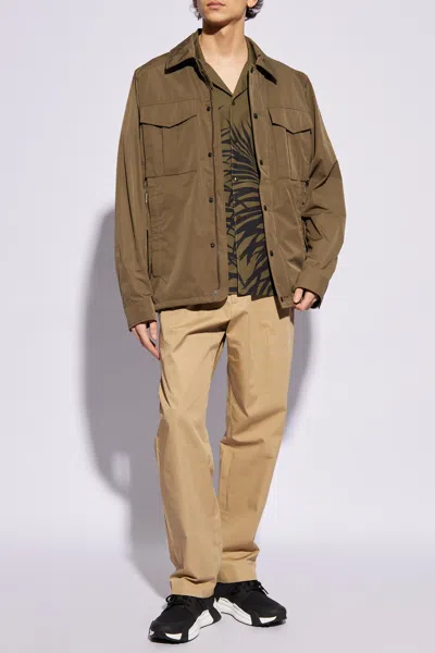 Moncler Shirt With Short Sleeves In Green