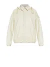 Moncler White Down Jacket With Logo Patch On The Sleeve In Tech Fabric Man