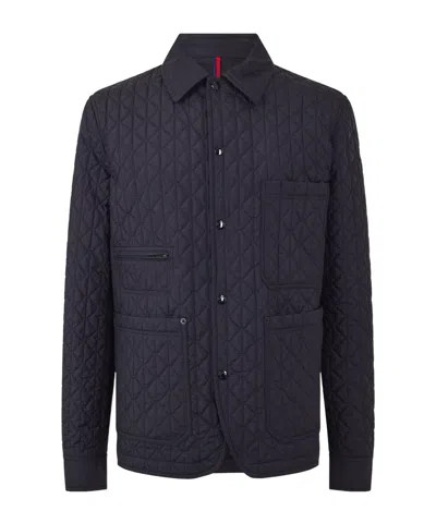Moncler Shirt-style Thin Collar Jacket In Blue
