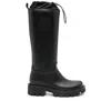 Moncler Rubber Kickstream Boots With Drawstring In Black