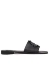 Moncler Slide Tpu Rubber Flat Sandals In Black