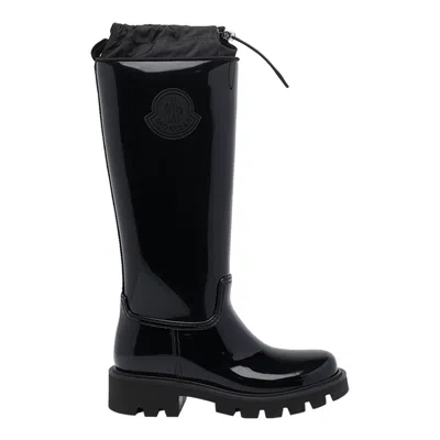 Moncler Kickstream High Wellington Boots In Black