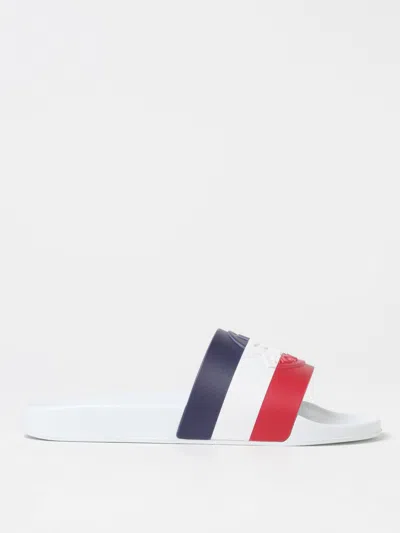 Moncler Basile Embossed Logo Slides In White