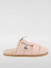 Moncler Mon Pocket Slippers With Soft Padded Design And Logo Patch In Pink