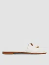 Moncler Bell Leather Slides In White