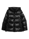 Moncler Short Black Down Jacket With Hood  In Black