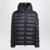 Moncler Short Zip-up Puffer Coat In Blue