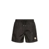Moncler Logo Patch Detail Elastic Waist Swim Shorts In Black