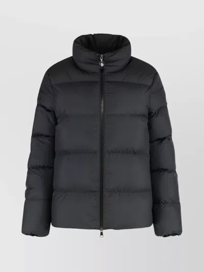 Moncler Short Down Jacket Adjustable Drawstring In Black