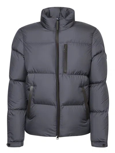 Moncler Short Down Jacket Besbre In Blue
