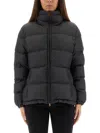 Moncler Short Puffer Jacket High Collar In Black