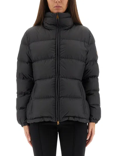 Moncler Short Puffer Jacket High Collar In Black