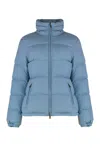 Moncler Short Down Jacket Dourbe In Blue