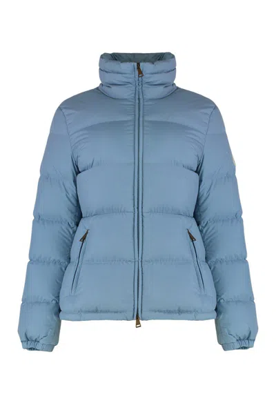 Moncler Short Down Jacket Dourbe In Blue
