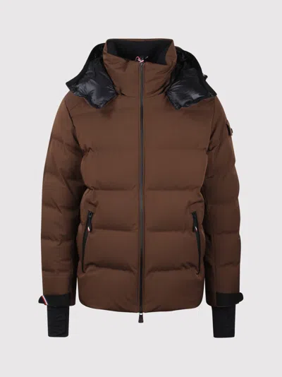 Moncler Short Down Jacket Montgetech In Brown