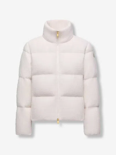 Moncler Short Down Jacket Mornas In Neutral