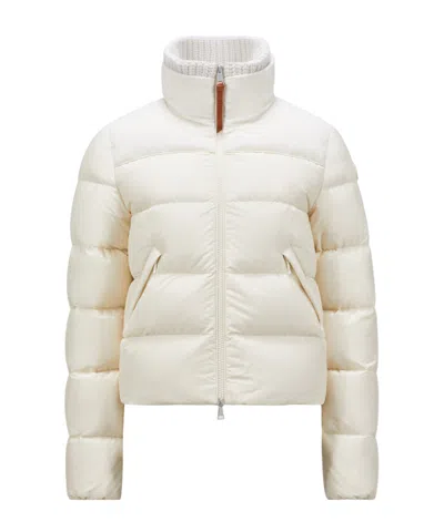 Moncler Short Down Jacket In Nude