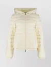 Moncler Bessettes' Short Ivory White Polyester Down Jacket In Neutral
