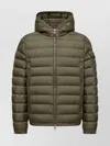 Moncler Short Down Jacket With Hood And Pockets In Green