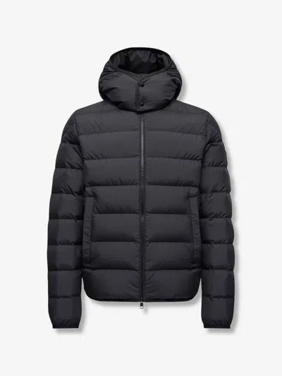 Moncler Short Down Jacket With Hood Montbrocq In Black