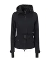 Moncler Short Drawstring Hooded Ski Down Jacket In Black