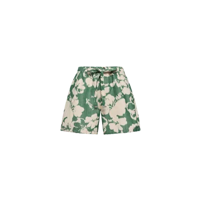 Moncler Floral Print Chiné Shorts, Women, Multicolor, Size: 42 In Green