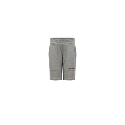 Moncler Kids' Short En Coton À Logo Optique In Grey