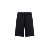 Moncler Short En Coton Et Denim In Blue