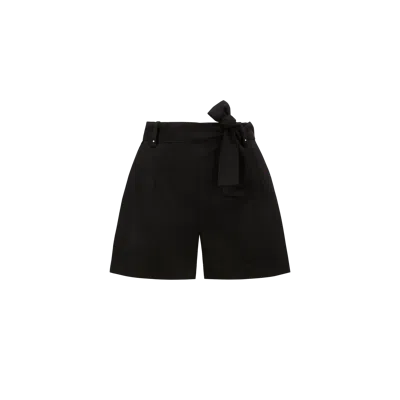 Moncler Short En Gabardine In Noir