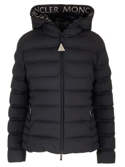 Moncler Short Fitted Down Jacket In Black