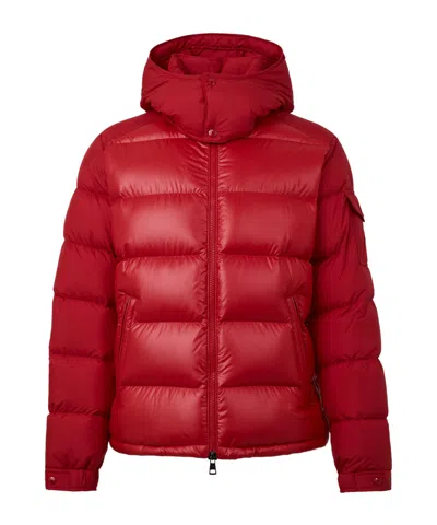 MONCLER SHORT GLOSSY HOODED DOWN JACKET