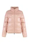 Moncler Abbadia Short Down Jacket Nylon In Pink