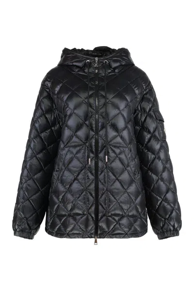 Moncler Short Jacket With Hood In Black