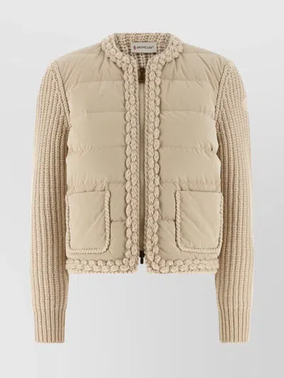 MONCLER SHORT KNIT CARDIGAN FEATURING POCKETS