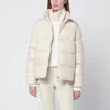 Moncler Short Light Beige Mauzun Down Jacket In White