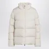 Moncler Short Down Jacket High Collar In Neutral