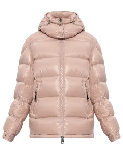 Moncler Short Maire Down Jacket With Hood In Multi