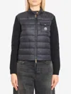 Moncler Padded Cardigan Puffer Jackets Black In Black