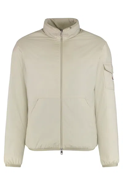Moncler Short Padded Jacket With Removable Hood And Zip Closure In White