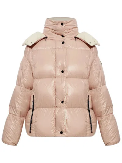 Moncler Short Parana Down Jacket With Hood  In Pink & Purple