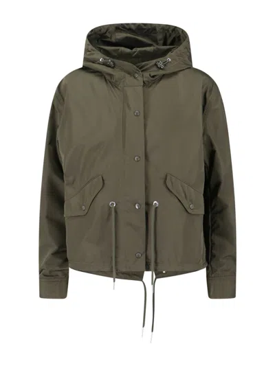 Moncler Short Parka In Green