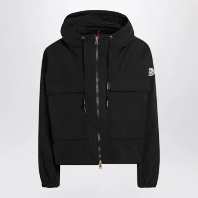 Moncler Short Parka With Zip In Sauvan In Black
