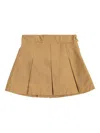 Moncler Pleated Short Skirt In Brown