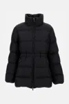 Moncler Down Jacket With Zip And Elastic Waist In Black