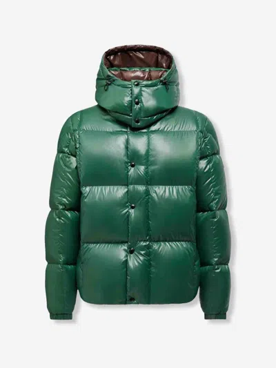 Moncler Parana Glossy Hooded Short Down Jacket Clothing In Green