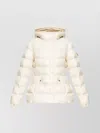 Moncler Short Quilted Down Jacket With Adjustable Hood In White