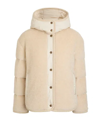 Moncler Short Relaxed-fit Parka In Neutral
