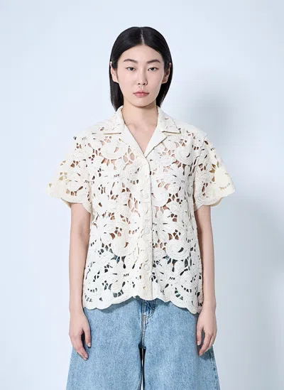Moncler Short Sleeve Button-down Shirt In Neutral